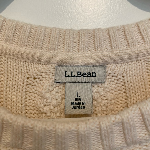 LL Bean Women’s Double L Cableknit Sweater - Picture 2 of 5